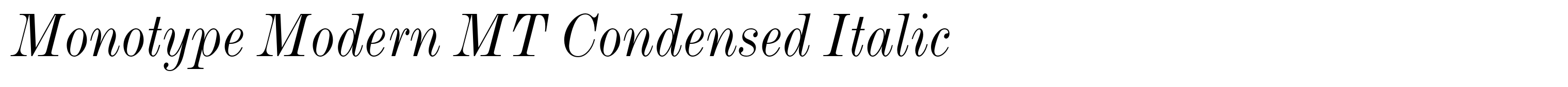 Monotype Modern MT Condensed Italic